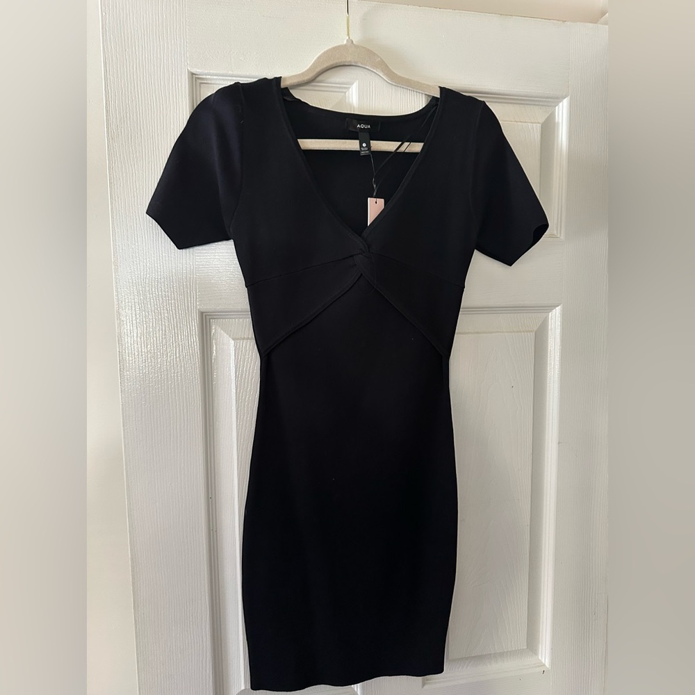Aqua Classic Black Mini Dress